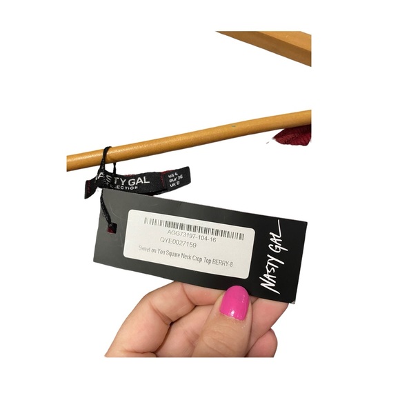 Nasty Gal | New Sweet on you square neck crop top long sleeve chest cut out top - Picture 8 of 10